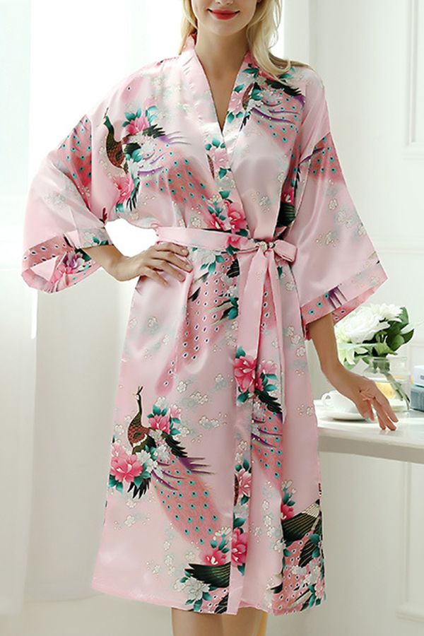 

Lovely Leisure Print Light Pink Sleepwear