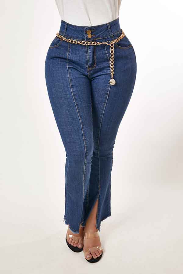 

Lovely Trendy Buttons Design Blue Jeans