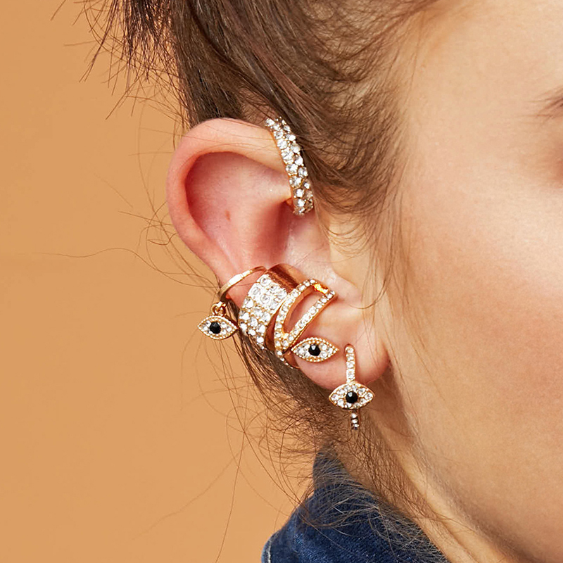 

Lovely Trendy Rhinestone Decorative Gold Earring
