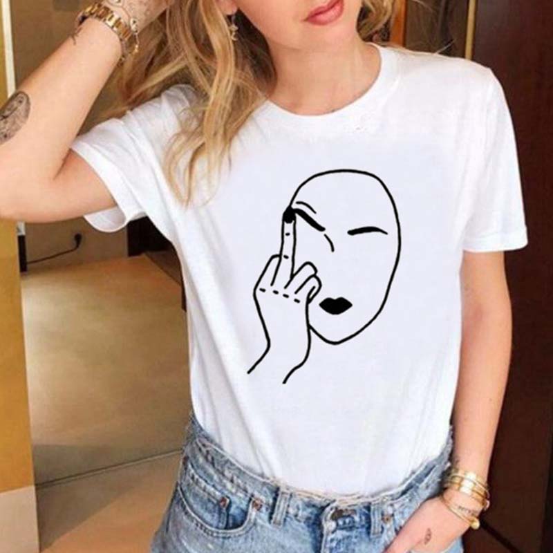 

Lovely Leisure Cartoon Print White Plus Size T-shirt