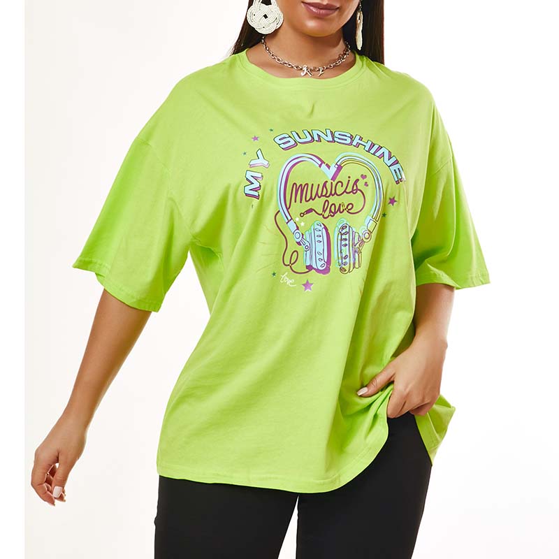

Lovely Leisure Print Green T-shirt