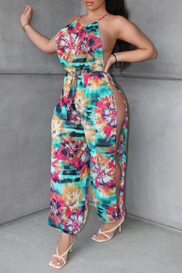 

Lovely Bohemian Print Green One-piece Jumpsuit