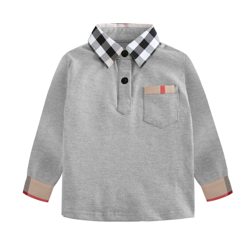 

Lovely Leisure Plaid Print Grey Boys T-shirt