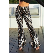 Lovely Casual Print Black Pants