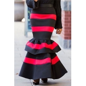 Lovely Trendy Striped Black Skirt