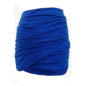 Lovely Trendy Ruffle Design Blue Skirt