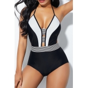 Lovely Hollow-out Black Bathing Suit One-piece Swi