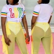 Lovely Leisure Letter Print White T-shirt