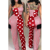 Lovely Trendy Patchwork Red One-piece Jumpsuit
