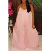 Lovely Leisure Loose Pink One-piece Jumpsuit