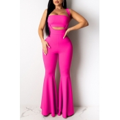 Lovely Sexy Hollow-out Rose Red Two-piece Pants Se