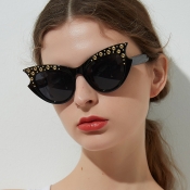 Lovely Chic Cat s Eye Frame Black Sunglasses