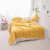 Lovely Casual Patchwork Yellow Blanket