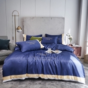 Lovely Cosy Letter Print Royalblue Bedding Set