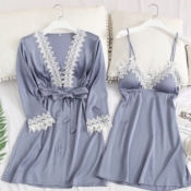 Lovely Leisure Lace Hem Skyblue Sleepwear