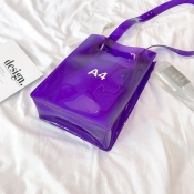 Lovely Trendy See-through Purple Messenger Bag