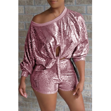 pink sequin 2 piece