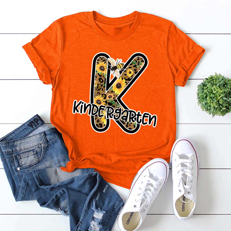 

Lovely Leisure O Neck Letter Print Orange T-shirt