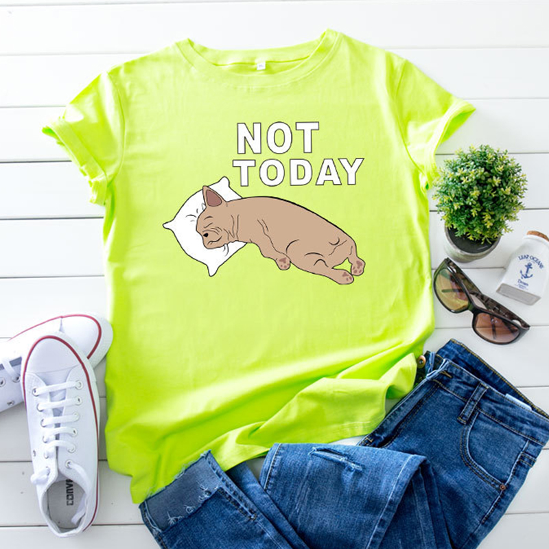 

Lovely Casual O Neck Cartoon Print Green Plus Size T-shirt