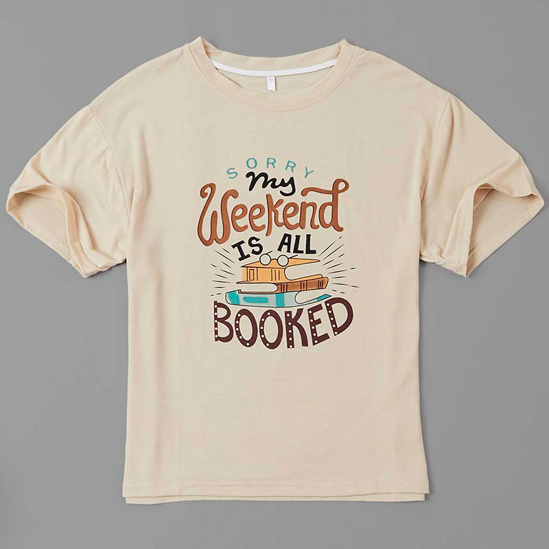 

Lovely Casual O Neck Cartoon Print Khaki T-shirt