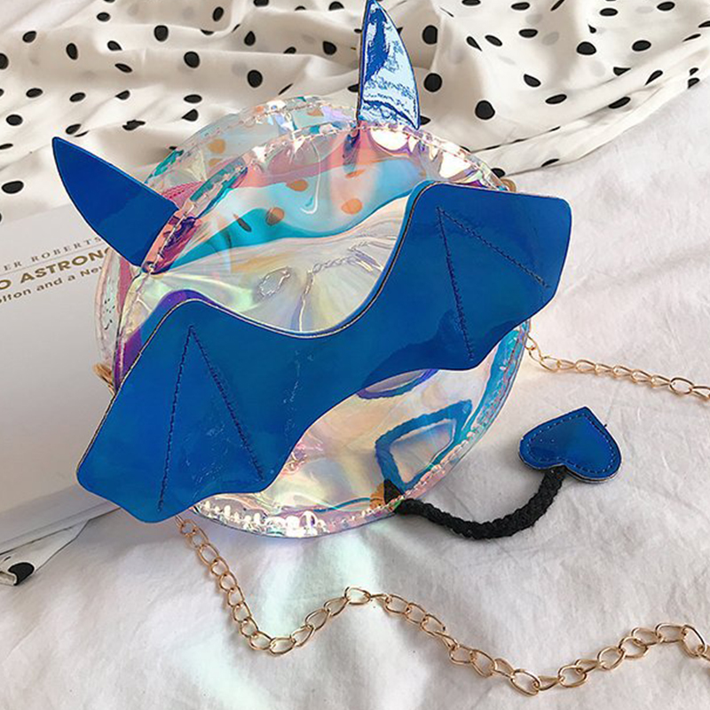 

Lovely Sweet Chain Strap Blue Crossbody Bag