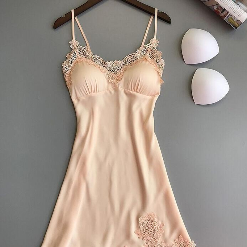 

Lovely Sexy Lace Hem Light Yellow Sleepwear