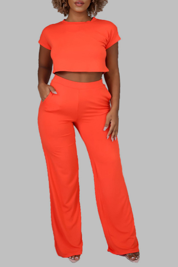 

Lovely Leisure Basic Croci Plus Size Two-piece Pants Set