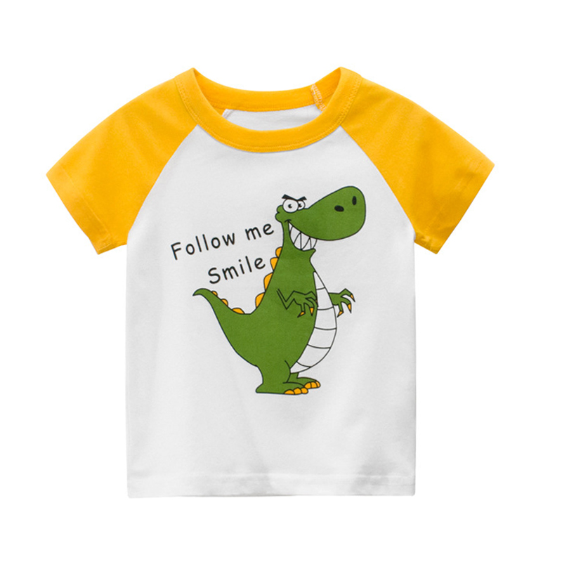

Lovely Casual Cartoon Print Yellow Boy T-shirt