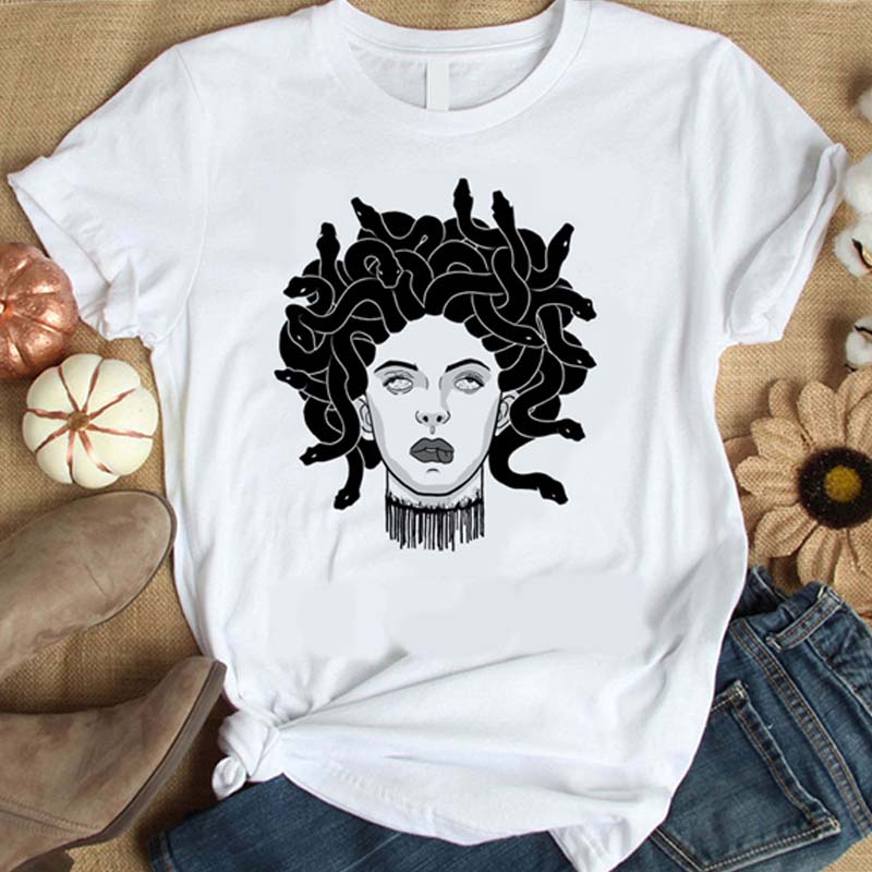 

Lovely Casual O Neck Cartoon Print White Plus Size T-shirt