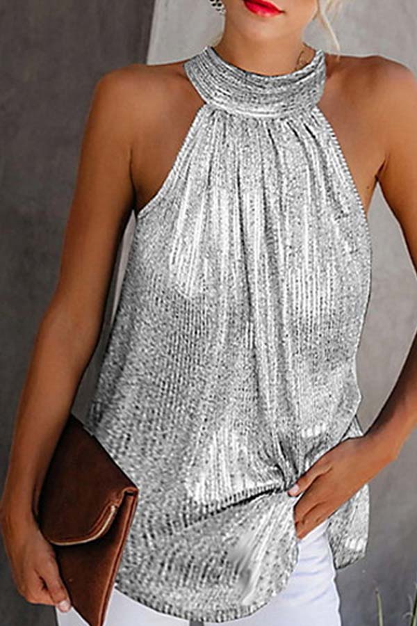 Lovely Trendy Sleeveless Silver Plus Size Camisole