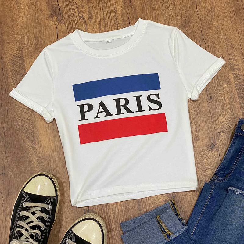 

Lovely Leisure O Neck Letter Print White T-shirt