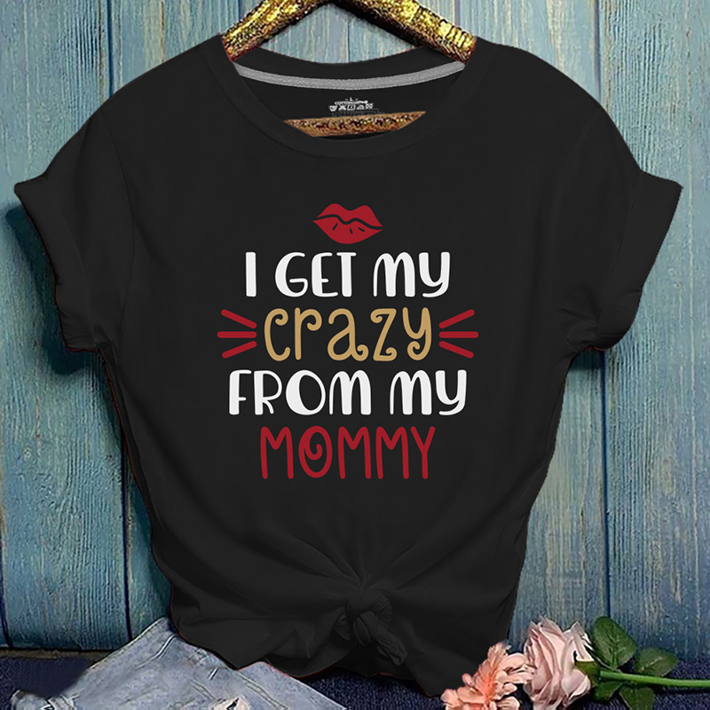 

Lovely Casual O Neck Letter Print Black T-shirt