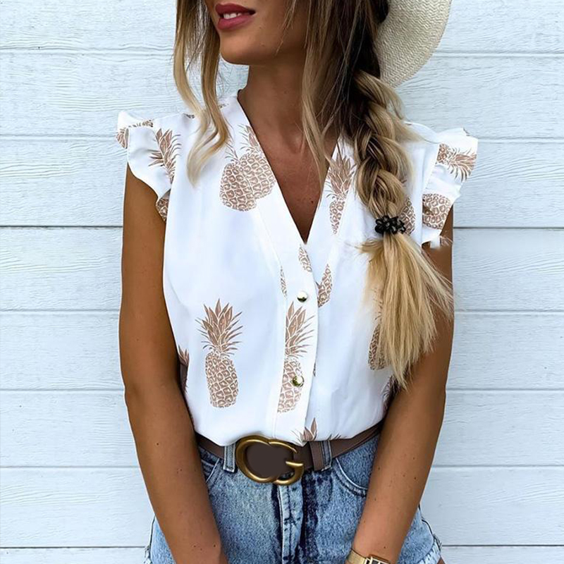 

Lovely Trendy Flounce Design Brown Blouse
