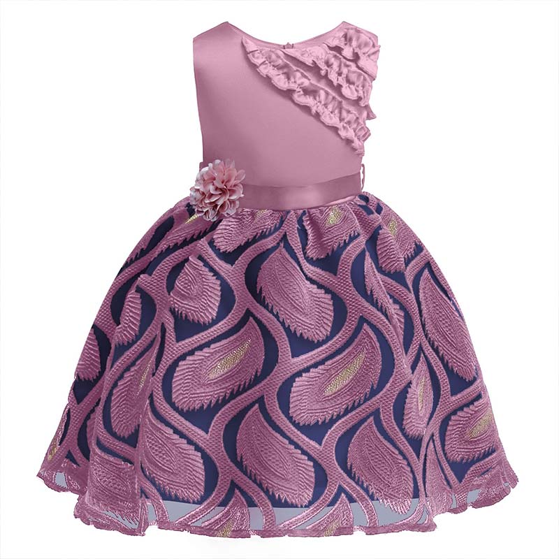 

Lovely Trendy Patchwork Purple Girl Knee Length Dress