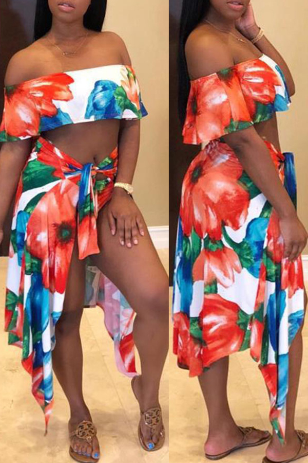 

Lovely Print Multicolor Two-piece Swimsuit, Multi