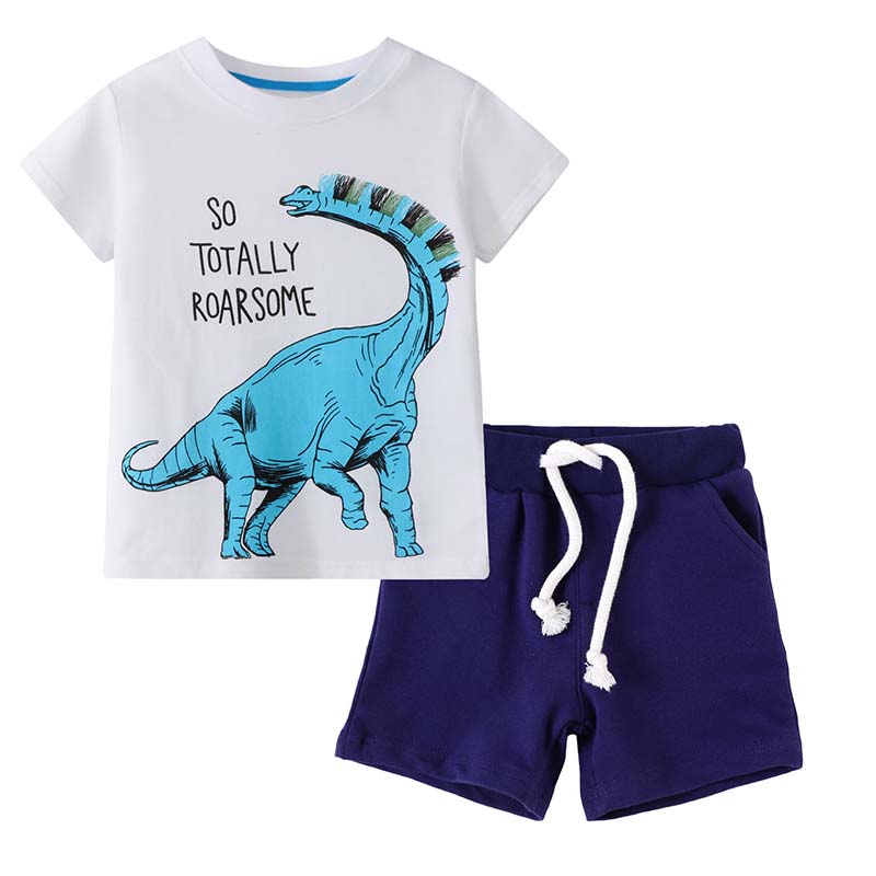 

Lovely Casual Print Royalblue Boy Two-piece Shorts Set