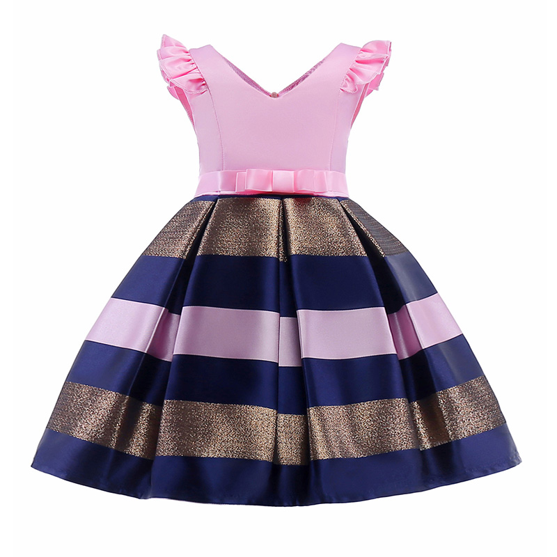 

Lovely Trendy Patchwork Pink Girl Knee Length Dress