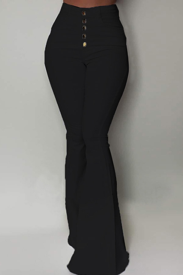 

Lovely Stylish Buttons Design Black Pants