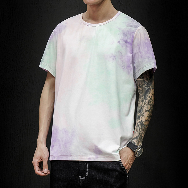 

Lovely Leisure O Neck Tie-dye Pink T-shirt