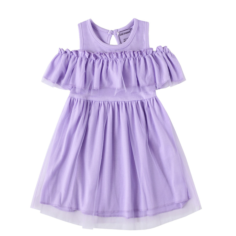 

Lovely Sweet Hollow-out Purple Girl Knee Length Dress