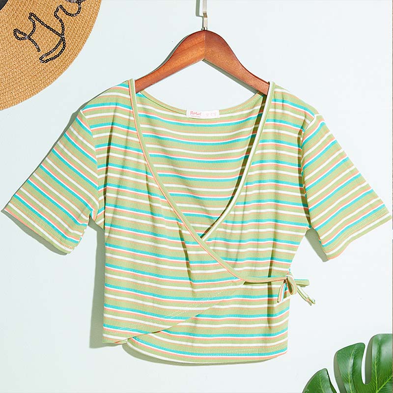 

Lovely Leisure Striped Print White T-shirt, Stripe