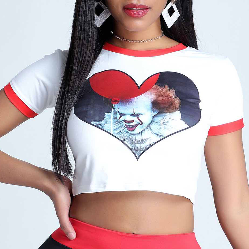 

Lovely Leisure O Neck Print White T-shirt