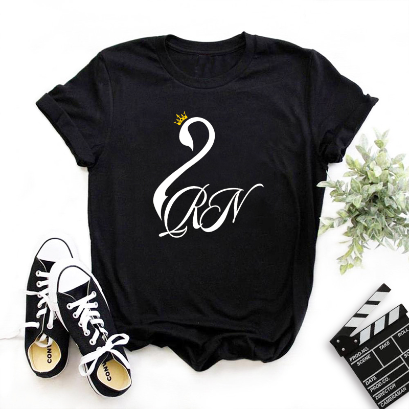 

Lovely Leisure O Neck Print Black T-shirt