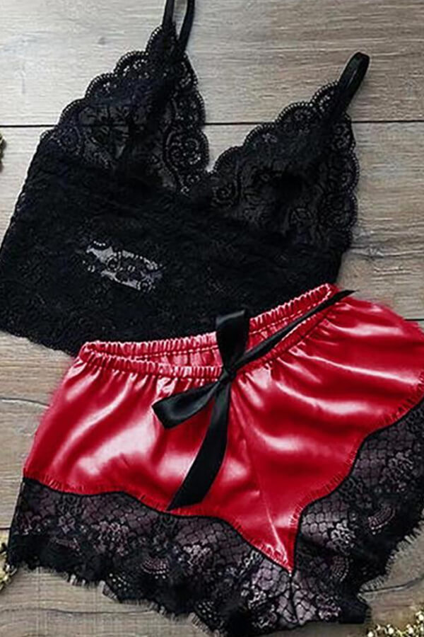 

LW Sexy Lace Hem Red Sleepwear