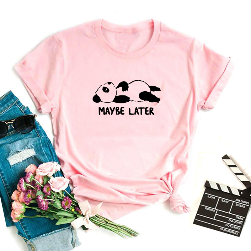

Lovely Leisure O Neck Print Pink T-shirt