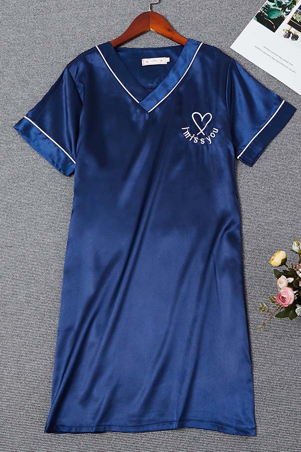 

Lovely Leisure Patchwork Blue Sleepwear