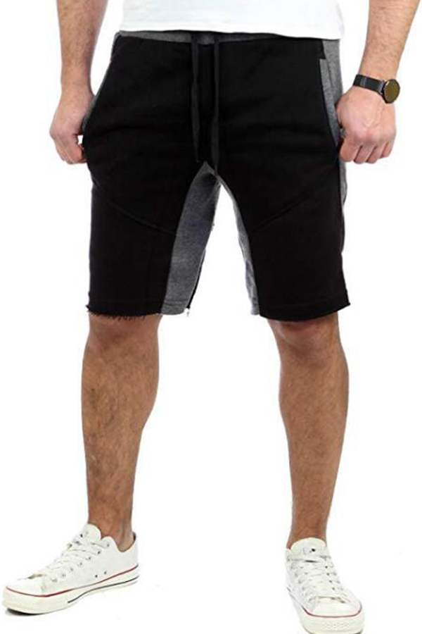 

Lovely Sportswear Patchwork Black Shorts