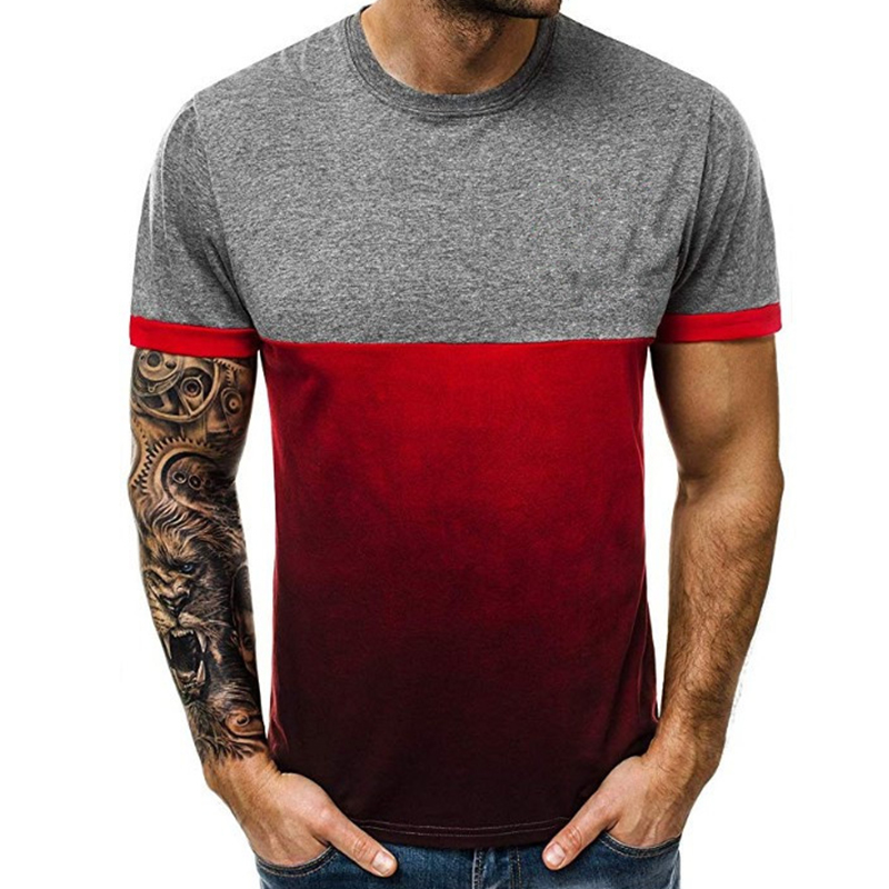

Lovely Trendy Patchwork Grey T-shirt