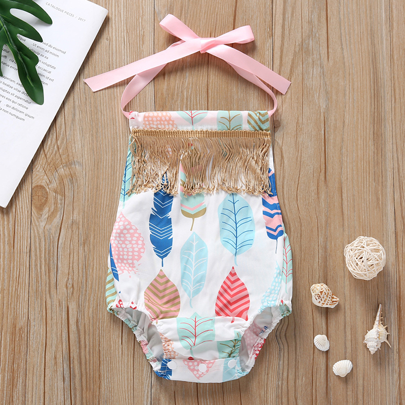 

Lovely Sweet Print Blue Girl One-piece Romper