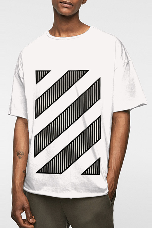 

Lovely Leisure O Neck Print Blue T-shirt, White
